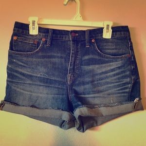 Madewell High Rise Raw hem shorts